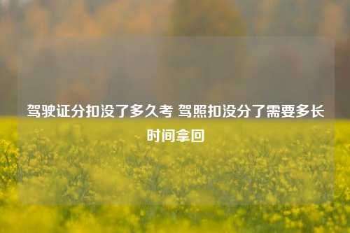 驾驶证分扣没了多久考 驾照扣没分了需要多长时间拿回