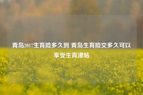 青岛2017生育险多久到 青岛生育险交多久可以享受生育津贴