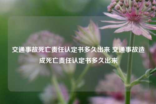 交通事故死亡责任认定书多久出来 交通事故造成死亡责任认定书多久出来