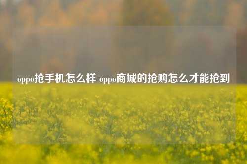 oppo抢手机怎么样 oppo商城的抢购怎么才能抢到