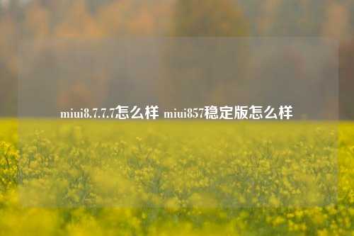 miui8.7.7.7怎么样 miui857稳定版怎么样