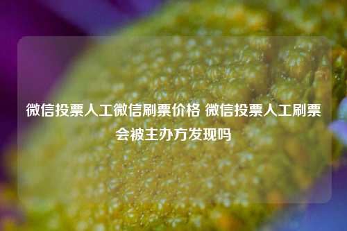 微信投票人工微信刷票价格 微信投票人工刷票会被主办方发现吗