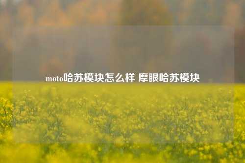 moto哈苏模块怎么样 摩眼哈苏模块