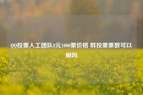 QQ投票人工团队8元1000票价格 群投票票数可以刷吗