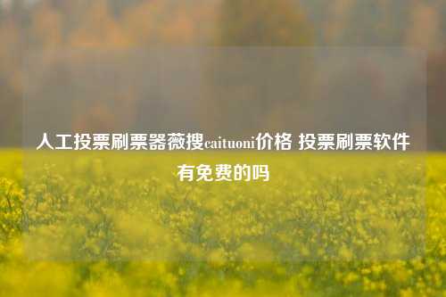 人工投票刷票器薇搜caituoni价格 投票刷票软件有免费的吗