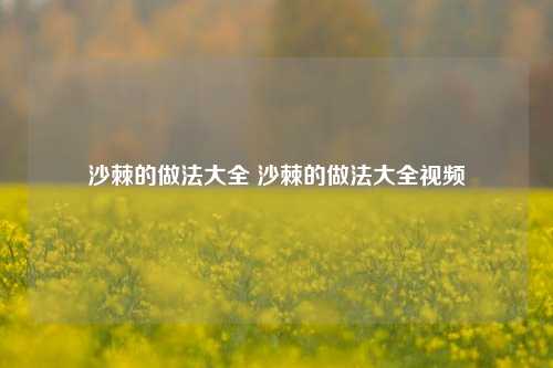 沙棘的做法大全 沙棘的做法大全视频