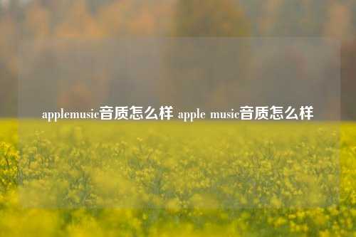 applemusic音质怎么样 apple music音质怎么样