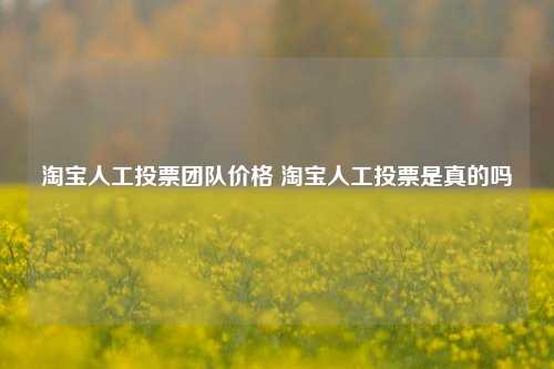 淘宝人工投票团队价格 淘宝人工投票是真的吗