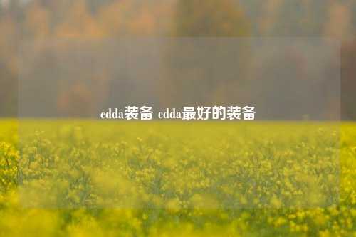 cdda装备 cdda最好的装备