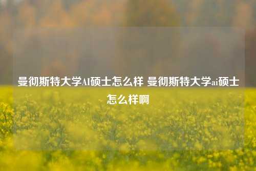 曼彻斯特大学AI硕士怎么样 曼彻斯特大学ai硕士怎么样啊