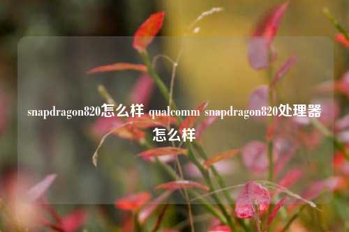 snapdragon820怎么样 qualcomm snapdragon820处理器怎么样