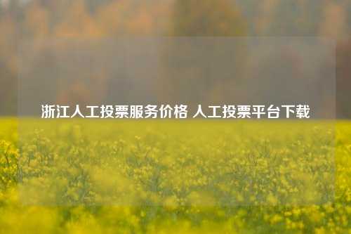 浙江人工投票服务价格 人工投票平台下载