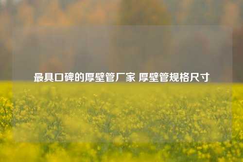 最具口碑的厚壁管厂家 厚壁管规格尺寸